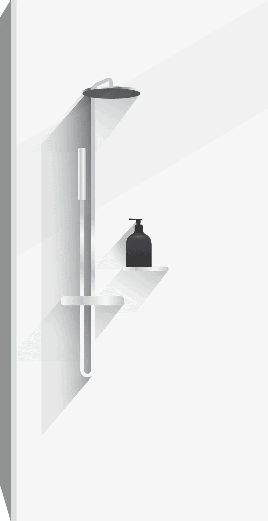 Neue moderne Dusche an der Wand