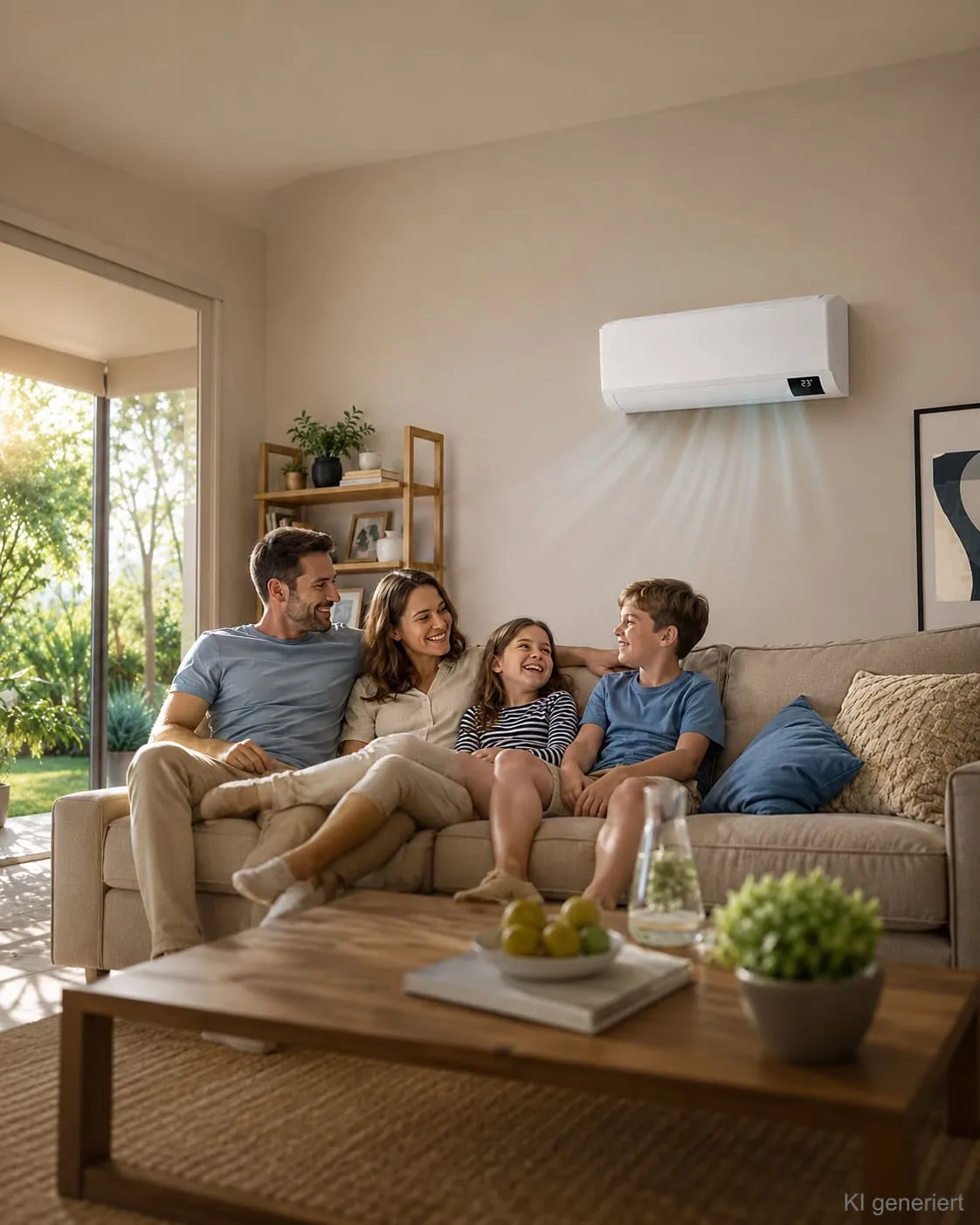 Klimaanlage im Wohnzimmer eines Hauses in Heidelberg