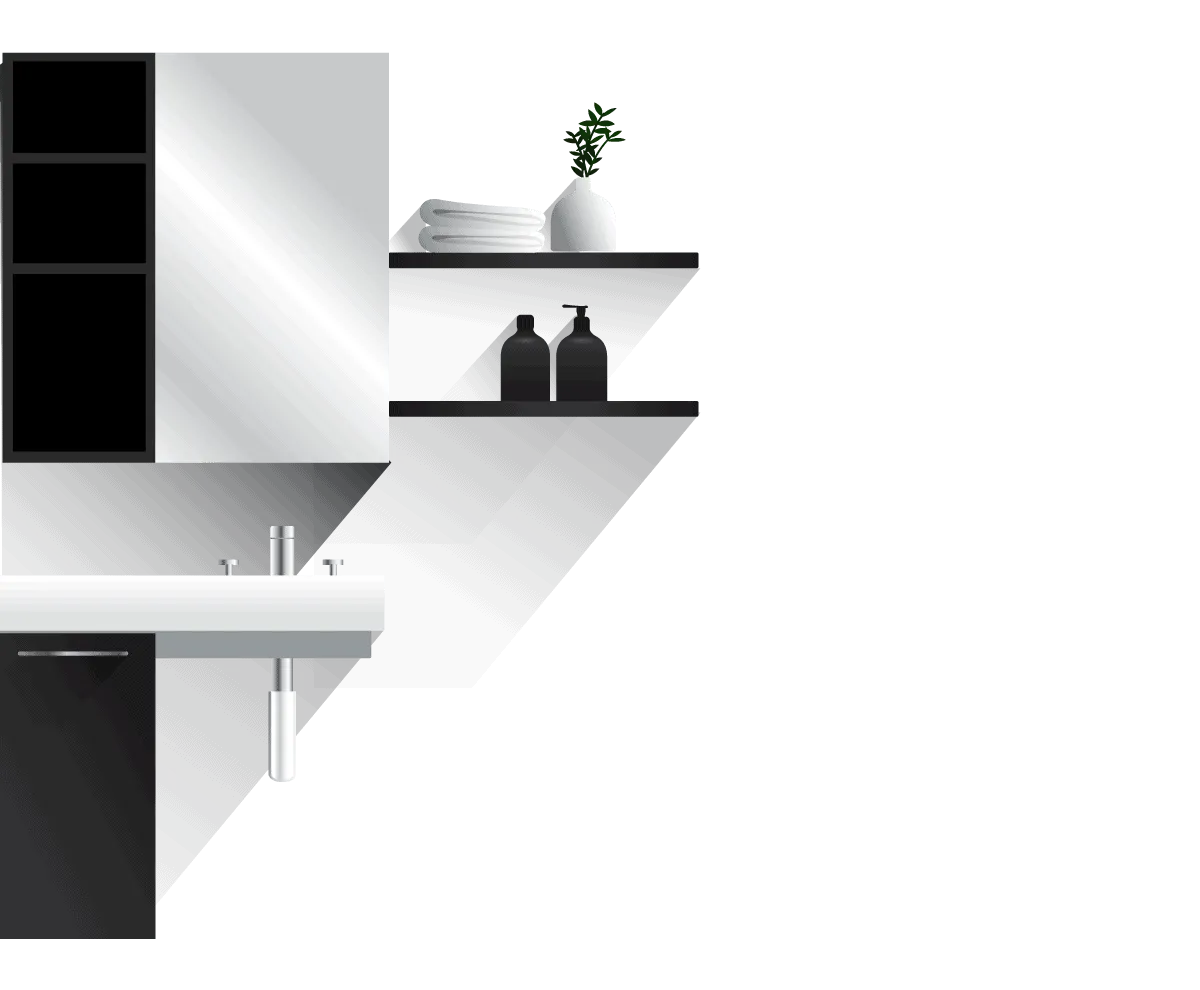 Neuer moderner Badezimmerschrank mit Waschbecken