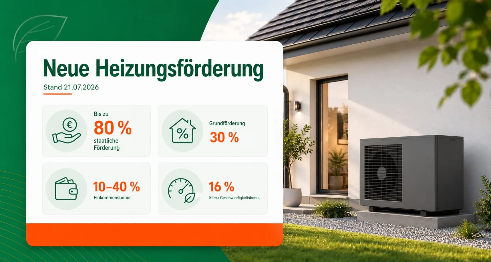 Neue Heizungsförderung ab 21.07.2026