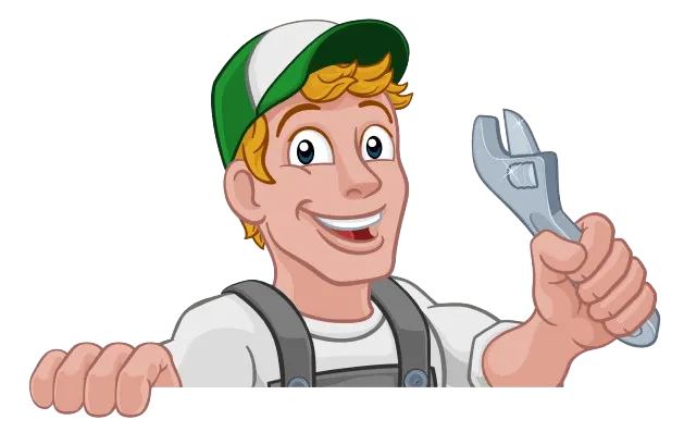 Bierther Praktikum - Ein junger Handwerker im Comicstyle mit einer Zange in der Hand.